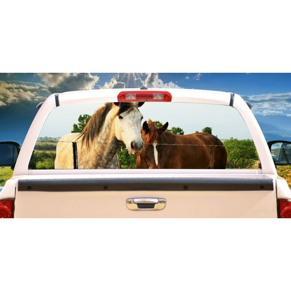 HORSE FRIENDS Rear Window Graphic truck view thru vinyl decal back