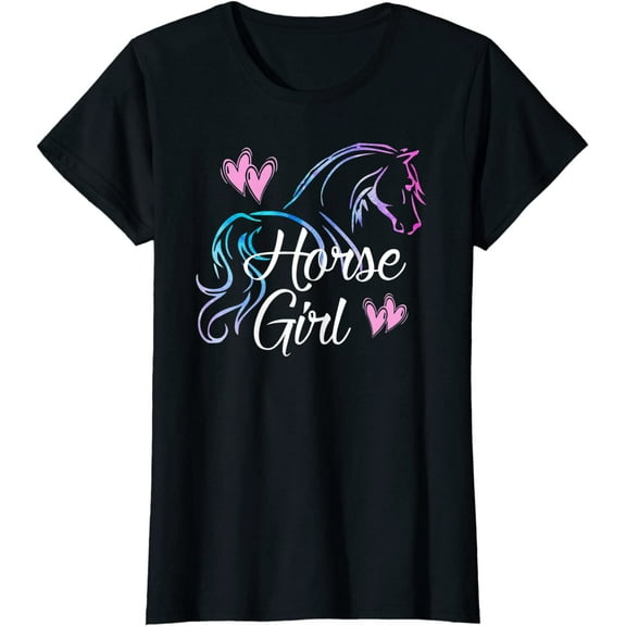 HORSE GIRL T-Shirt Love Horses Riding Rider Women Gift