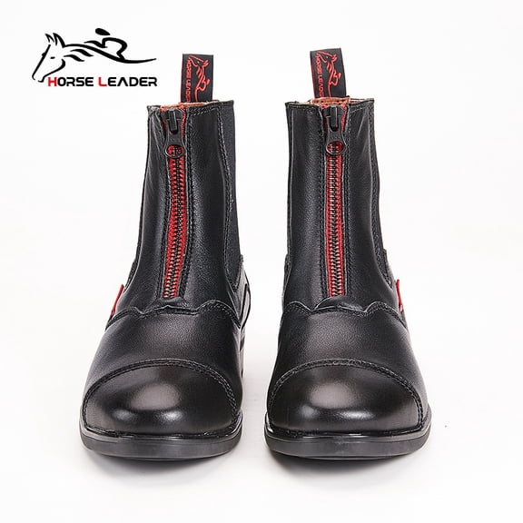 HORSE LEADER Equestrian Paddock Boots For Women Men, Durable Horse Riding Ankle Boots, Classic Equestrian Short Boots,Black,40