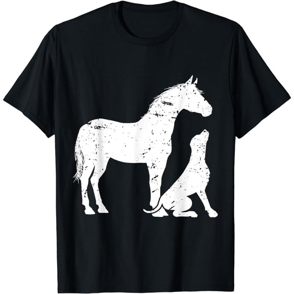 HORSE and DOG Motif for women and men. Horse Dog Lover T-Shirt