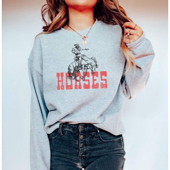 HORSES Graphic Unisex Fleece Pullover
