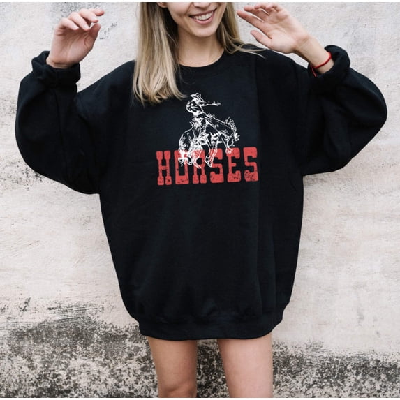 HORSES Graphic Unisex Fleece Pullover