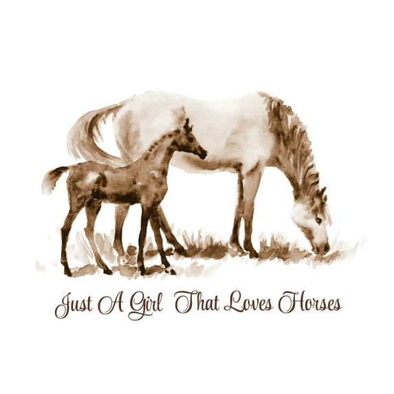 HORSES - Inspirational Quotes Kids Girls Bedroom Lettering Art Sticker - Just A Girl That Loves Horses - Young & Adult Horse Decoration Vinyl Home Wall Decal 20" x 14"