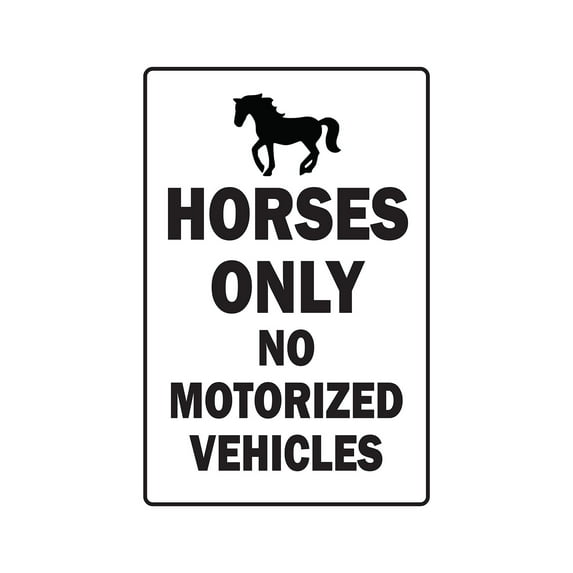 HORSES ONLY Aluminum Sign equestrian pony farm animal | Indoor/Outdoor | 18" Tall