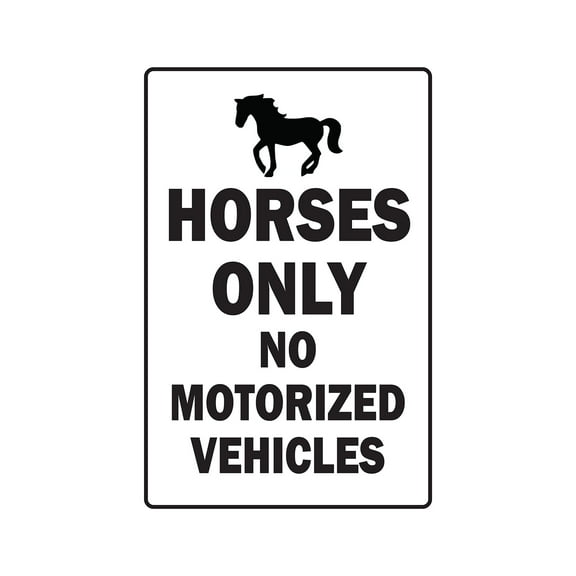 HORSES ONLY Aluminum Sign equestrian pony farm animal | Indoor/Outdoor | 24" Tall