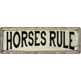 thumbnail image 1 of HORSES RULE Farmhouse Style Wood Look Sign Gift 6x18 Metal Decor 206180028199, 1 of 1