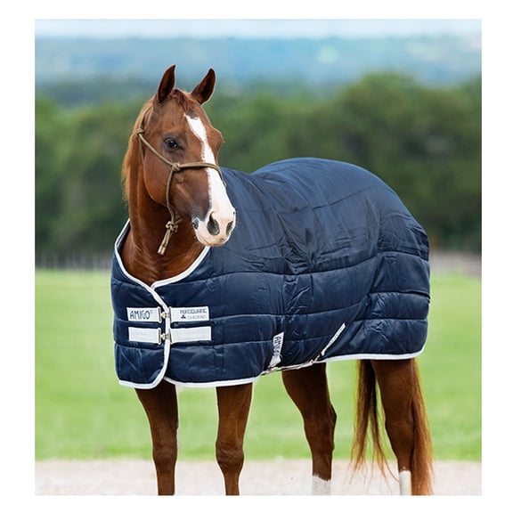 HORSEWARE IRELAND Amigo Insulator Medium 210g Navy/Silver Blanket, Size: 72 (ABRA22-BI00-72)