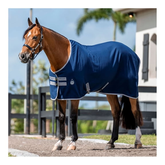 HORSEWARE IRELAND Amigo Stable Sheet, Color: Navy/Titanium Gray & Silver, Size: 81 (ADRF22-BJI0-81)