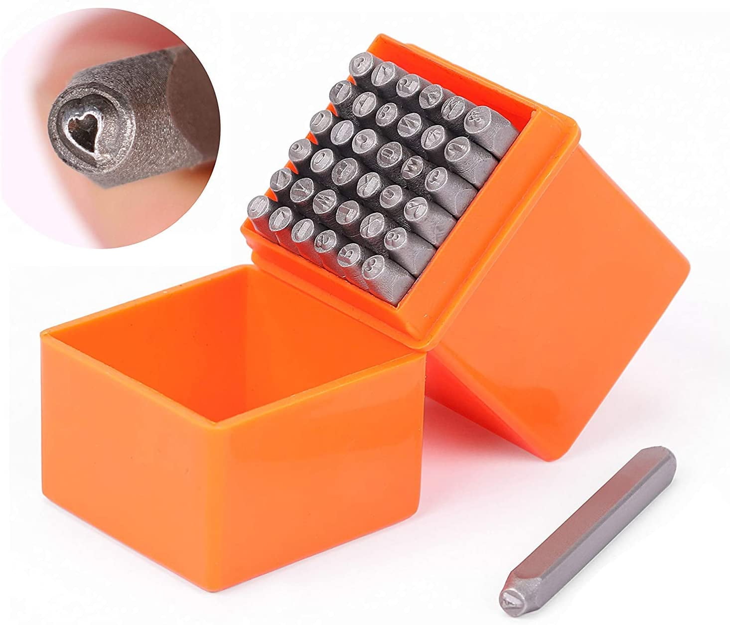Hesroicy 36Pcs/Set Faux Leather Punching Kits Corrosion Resistance DIY Metal  Number Letter Stamping Punch Tools for Home 