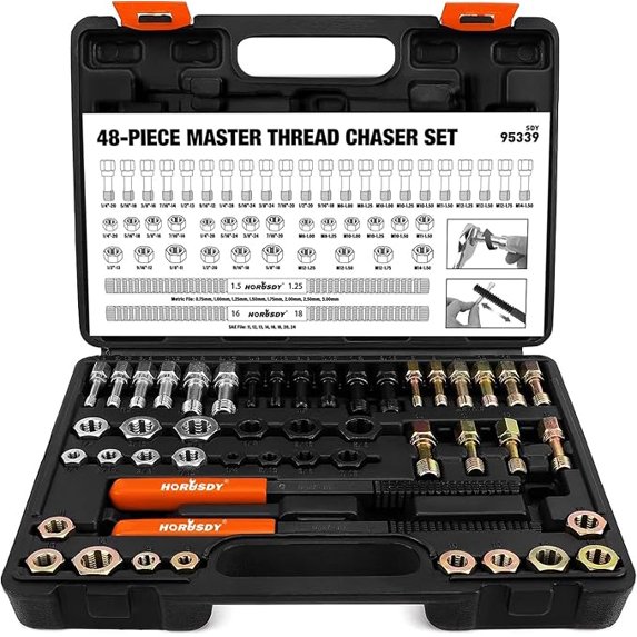 Thread Chaser Stand HORUSDY 48-Piece Thread Chaser Set, UNF UNC and Metric Thread Chaser ...