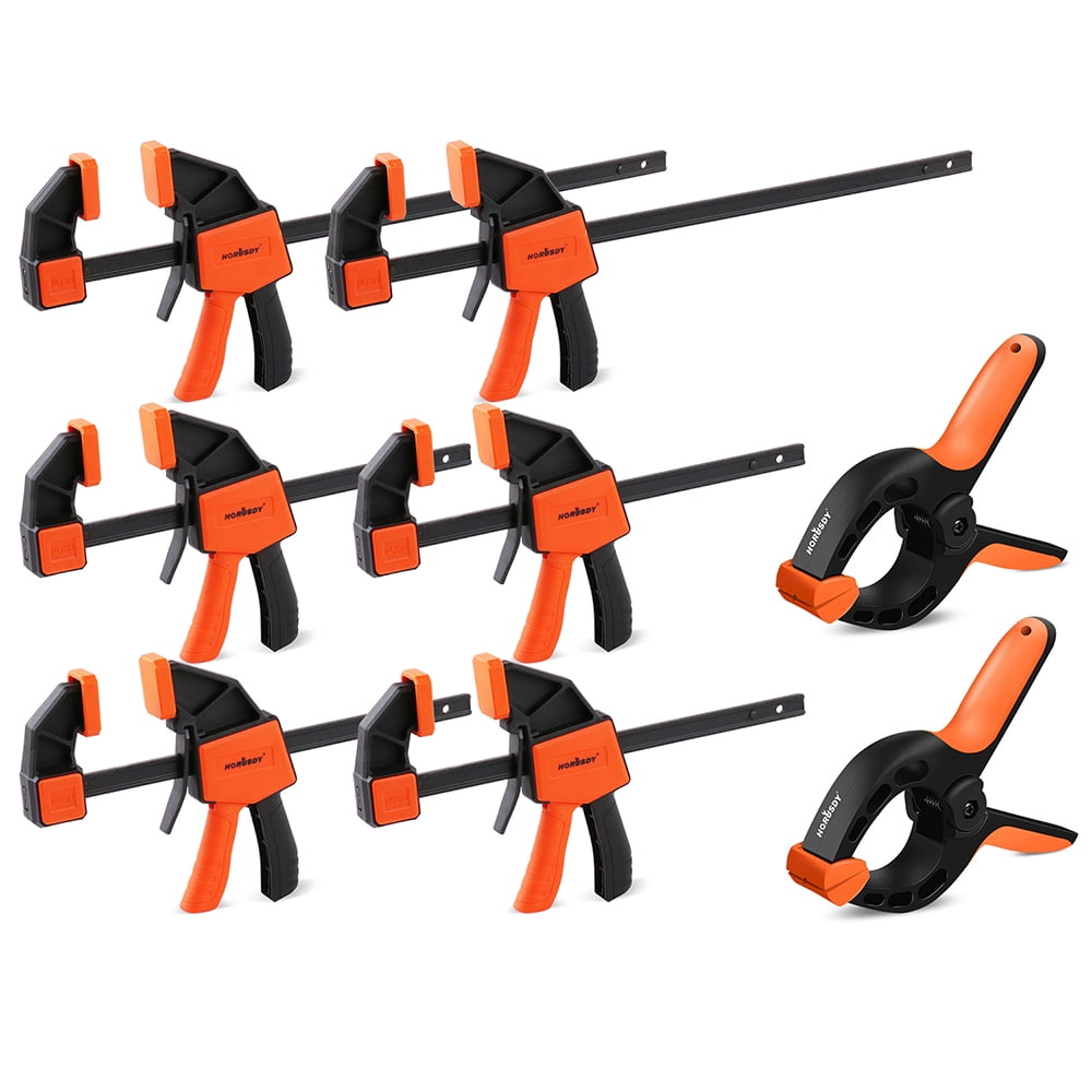 HORUSDY 8-Pack Bar Clamps for Woodworking, 12" and 6" Bar Clamps, Wood Working Clamp Sets, Quick Clamps F Clamp with 150 LBS Load Limit (8-Pack Wood Clamps)