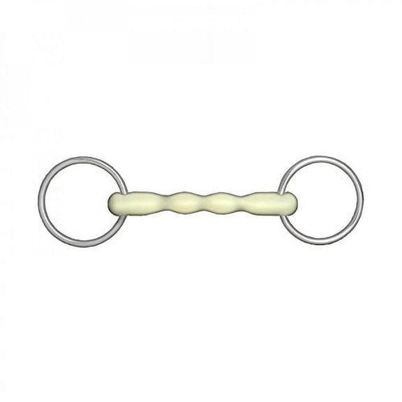 HORZE Apple Flavor Mullen Mouth Loose Ring Snaffle Bit - 5