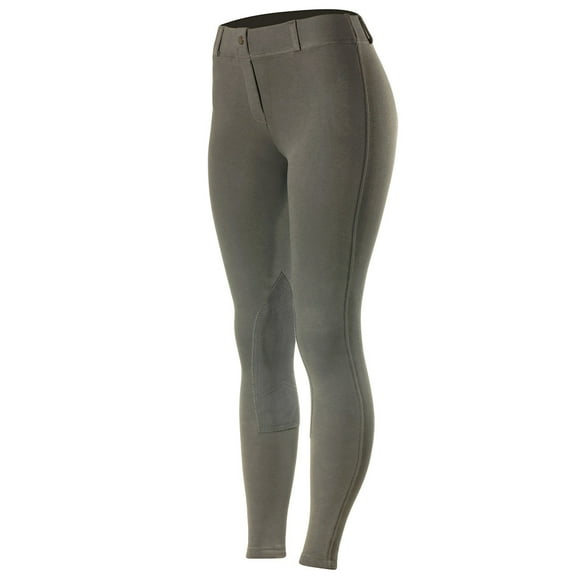 HORZE Ella Womenâ€™s Pull-On Knee Patch Breeches, Color: Dark Grey, Size: 30 (36260-DG-30)