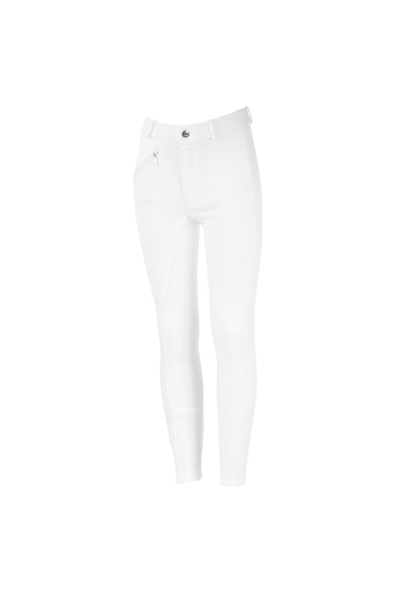 Kids Active Silicone Grip Full Seat Breeches, Color: White, Size: M (36278-WH-M)
