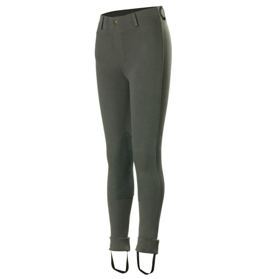 HORZE Nora Kids Pull-On Knee Patch Jods, Color: Dark Grey, Size: XS (36259-DG-XS)