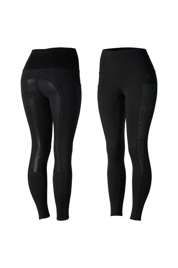 Ramona Womens Reflective High Waist Winter Riding Tights - Black - 26