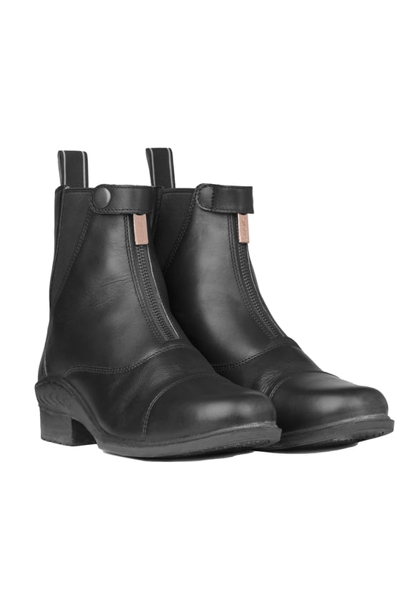 Rose Women's Leather Front Zip Paddock Boots | Equestrian Boots for Horse Riding, Barn