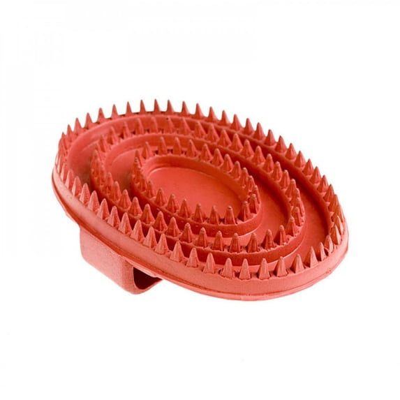 HORZE Small Rubber Curry Comb - Red - One Size