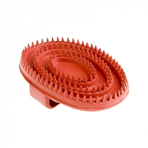 HORZE Small Rubber Curry Comb - Red - One Size