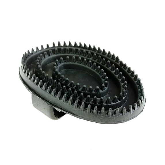 HORZE Soft Rubber Curry Comb Brush with Handle for Horses, Dogs, Cats | 6" x 4"