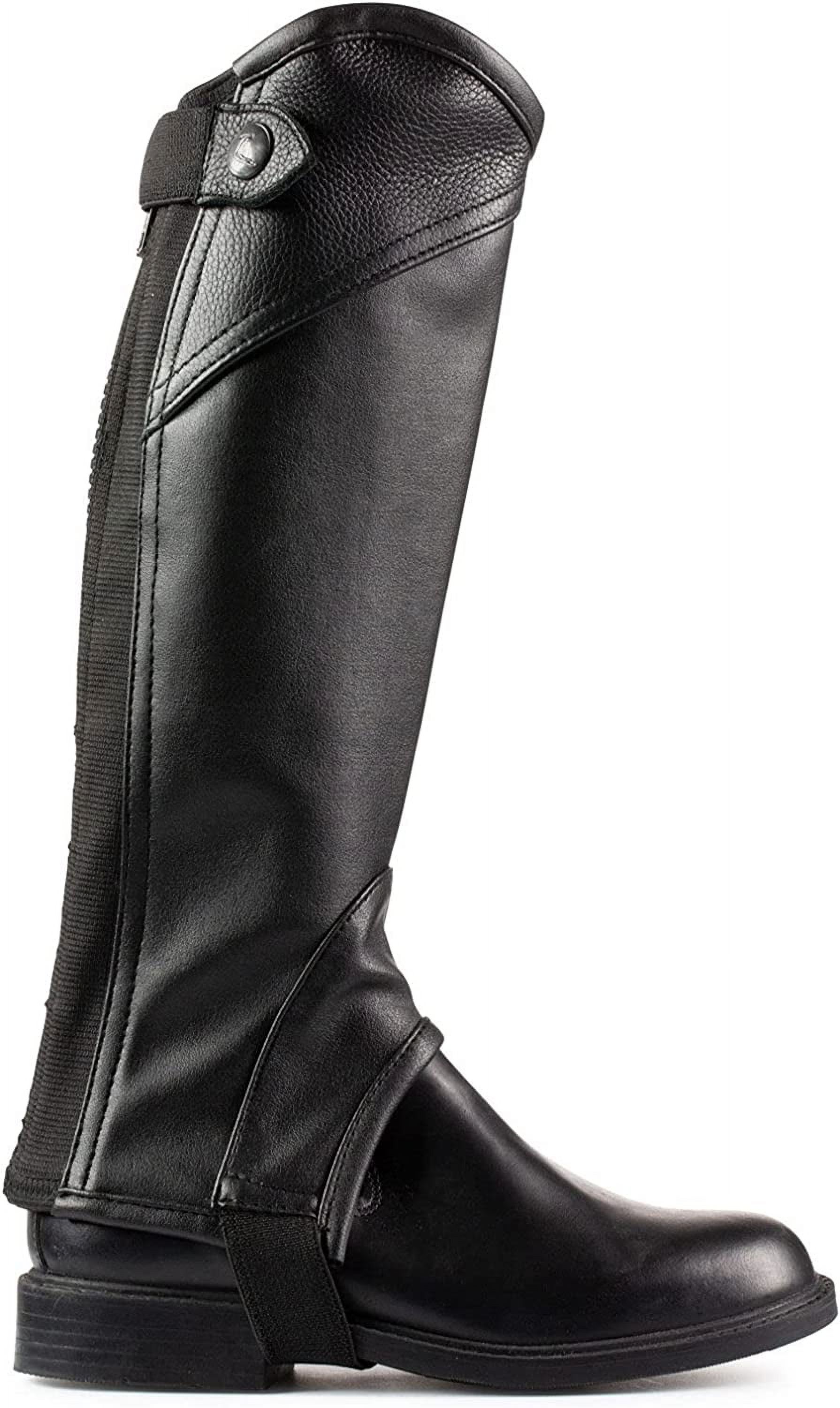 HORZE Unisex Soft Leather ZipUp Equestrian Kids Half Chaps for