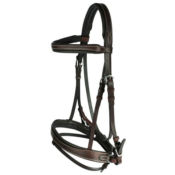 HORZE Venice Snaffle Bridle, Color: Dark Brown, Size: Cob (10045-DBR-COB)