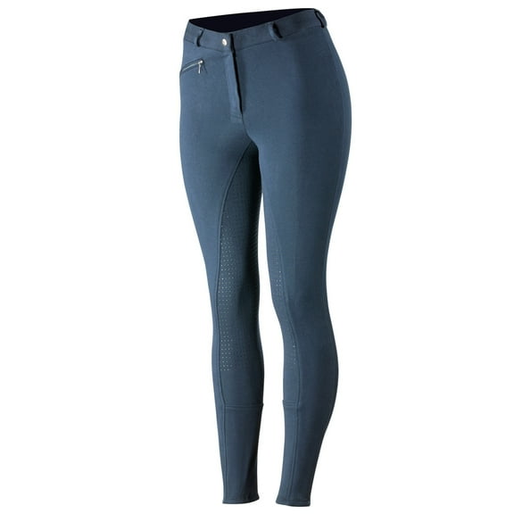 HORZE Active Women's Horse Riding Pants Breeches - Silicone Full Seat - Peacoat Dark Blue - Size 34
