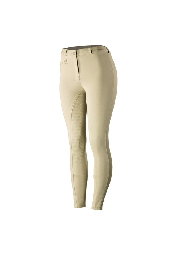 Women's Active Silicone Grip Full Seat Breeches, Color: Tan, Size: 22 (36277-LBR-22)