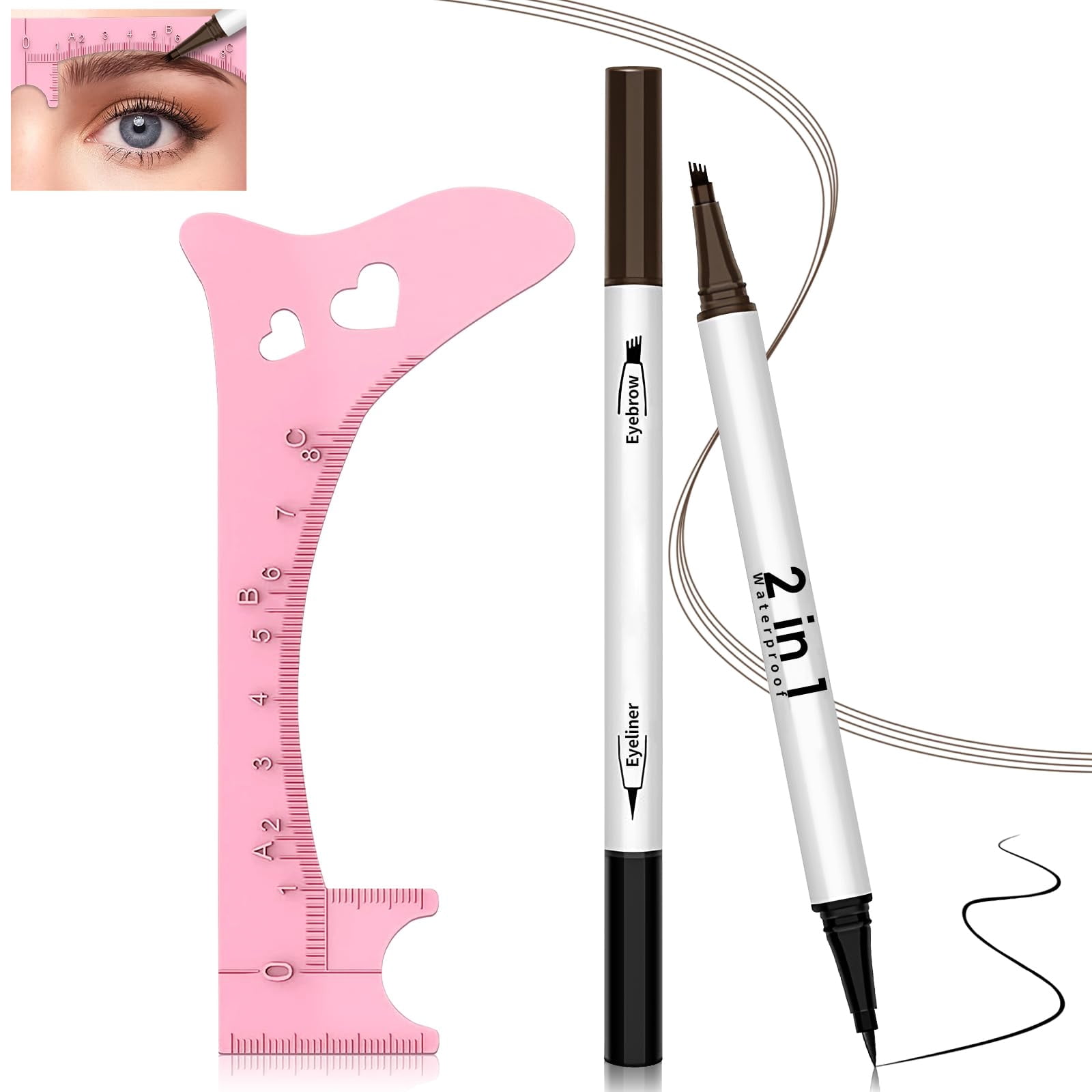 Eyebrow Stencil Template Guapa Brow Shaping & Mapping Ruler – Level ...