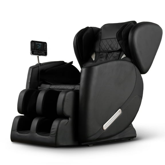 HOSAUNA Massage Chair Recliner with Zero Gravity with Full Body Air Pressure Black