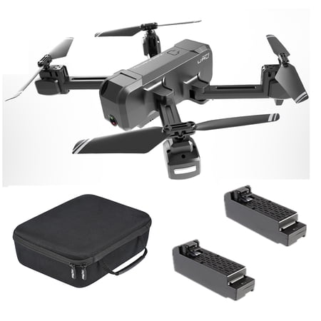 HOSHI Hs107 Foldable Drone Wifi Fpv 4K Dual Camera Optical Flow RC Quadcopter 2 Batteries Black