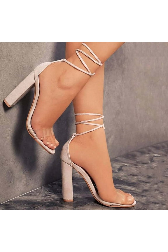 Women's Heel Sandals Rome Fish Mouth Breathable Hollow Strap Summer Dress Shoes Wide Width High Heels