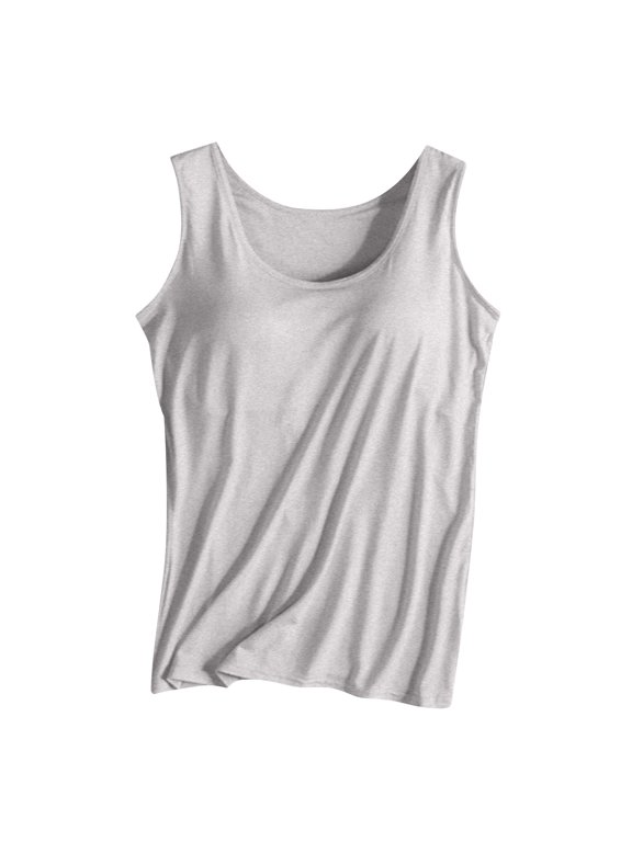 Basic Tank Tops with Built In Bra Racerback Basic Casual Comfy Undershirt Built In Bra Camisoles Basic Padded Cami Shirts Giong Out Cami Shirts Tank Tops with Built In Bra for Women Grey S