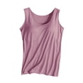 thumbnail image 1 of HOSIA Basic Tank Tops with Built In Bra Shelf Bra Wide Straps Layer Vest Tank Tops Comfy Undershirt Crewneck Double Lined Knit Cute Basic Summer Cami Vest Tops Support Tank Tops Rose Gold 3Xl, 1 of 5