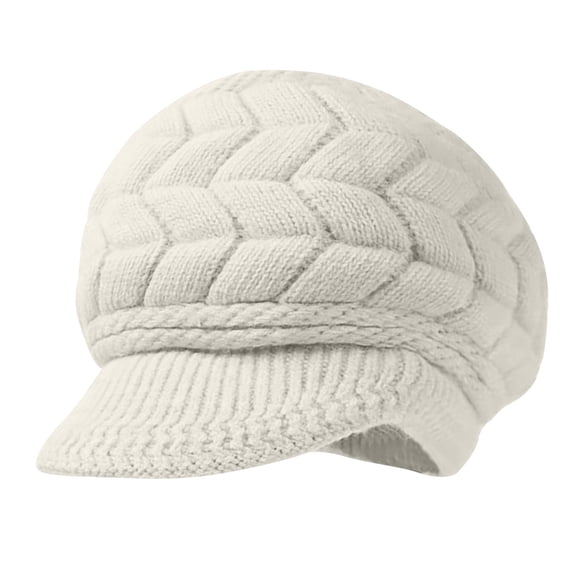 HOSIA Winter Slouchy Beanie Cap with Visor Brim Snow Ski Caps Cold Weather Warm Ski Skull Cap Cute Slouchy Cap Chunky Soft Slouchy Cap Winter Hats with Visor Gorras Para Mujer Outdoor Warm Beige