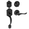 HOSOM Matte Black Front Door Handle Set, Exterior Door Lock Set with