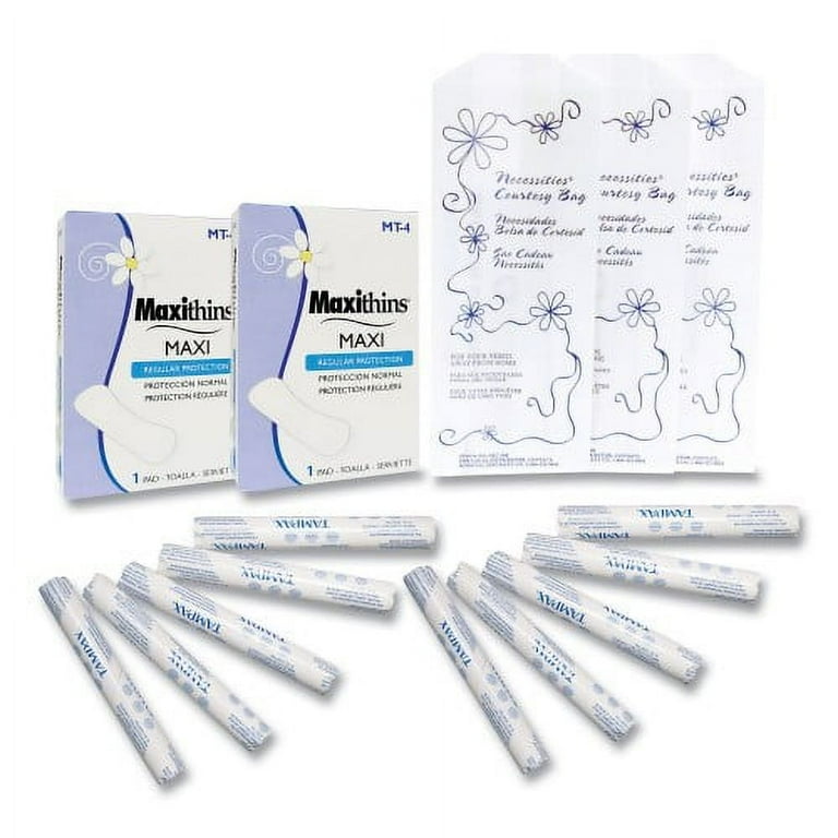 Vended Menstrual Care Refill Kit, 60 Pads, 60 Tampons, 60 Disposable Bags, 180/Carton Vended Menstrual Care Refill Kit, 60 Pads, 60 Tampons, 60 Disposable Bags, 180/Carton