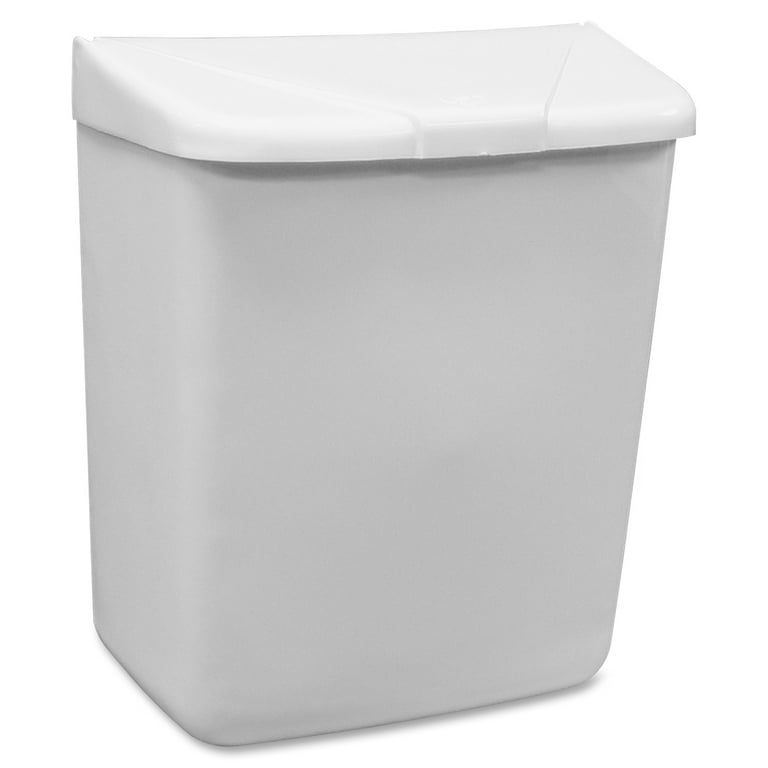 Wall Mount Sanitary Napkin Receptacle-PPC, 1 gal, PPC Plastic, White Wall Mount Sanitary Napkin Receptacle-PPC, 1 gal, PPC Plastic, White