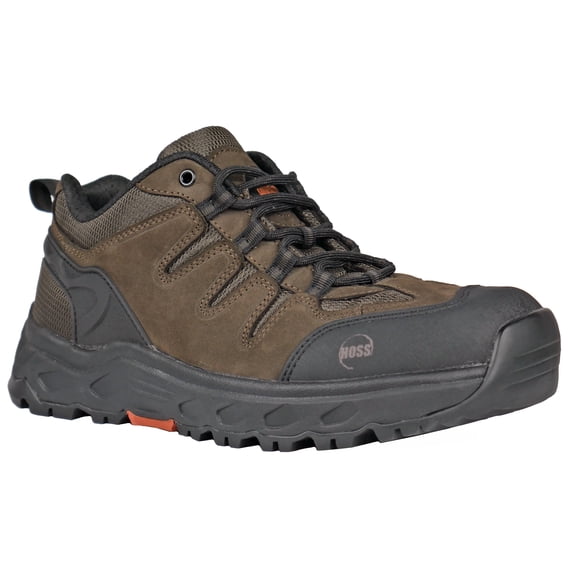 HOSS Men’s Aluminum Safety Toe Athletic Work Shoe Slip Resistant EH Eric Lo Brown