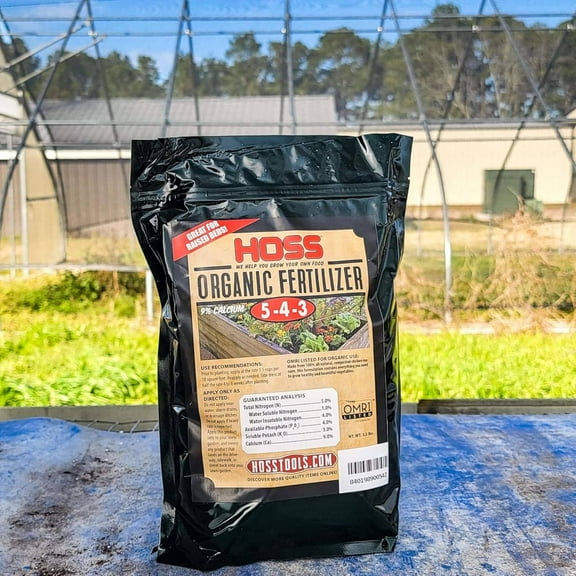 HOSS Complete Organic Fertilizer | 5-4 - 3 Plus 9% Calcium | Great for Vegetable Gardens | OMRI Certified for Organic Growing (1, 30 lbs)