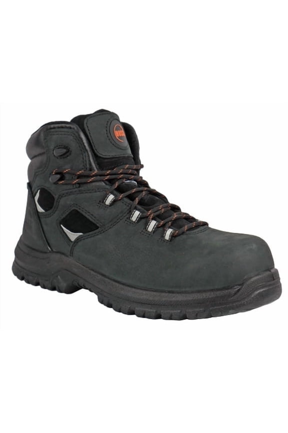 HOSS Men's 6" Lorne Composite Toe PR Waterproof Work Boot Black Buffalo Leather - 60117