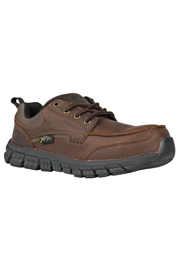 HOSS Men’s Composite Toe Static Dissipative Met Guard Work Shoe Slip Resistant EH SD Stepper XRD Black