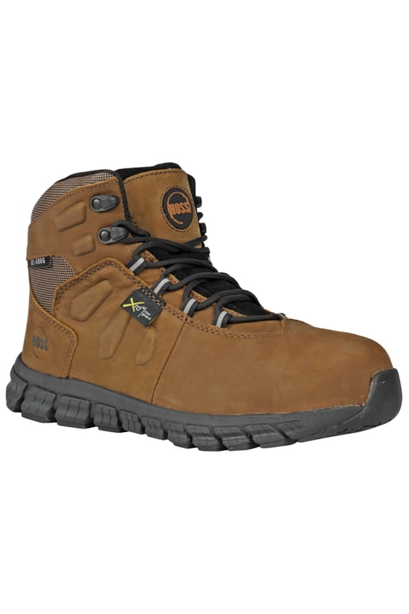 HOSS Men’s Composite Toe Met Guard Waterproof Work Boot Slip Resistant SD Tikaboo UL Brown
