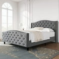 thumbnail image 1 of HOSSLLY Furniture Tufted Upholstered Panel/Platform Bed with Headboard and Footboard,(Grey, Queen), 1 of 7