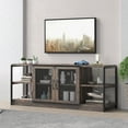 thumbnail image 1 of HOSSLLY TV Stand for 65+ Inch TV, Industrial Entertainment Center TV Media Console Table, Farmhouse TV Stand with Storage and Mesh Door, TV Console Cabinet Furniture for Living Room, Rustic Oak, 1 of 9