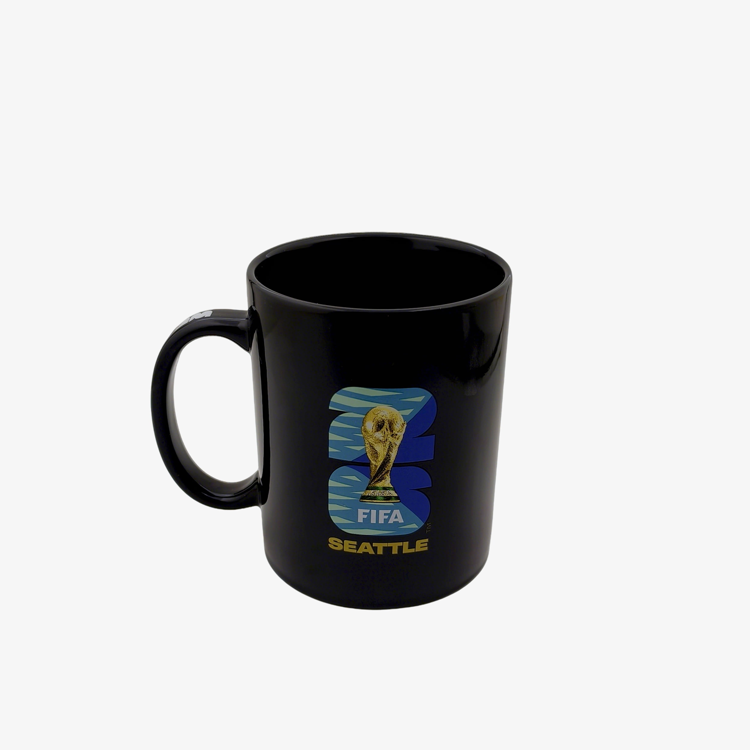 FIFA World Cup 2026 Host City Black Ceramic Soccer Mug - Seattle