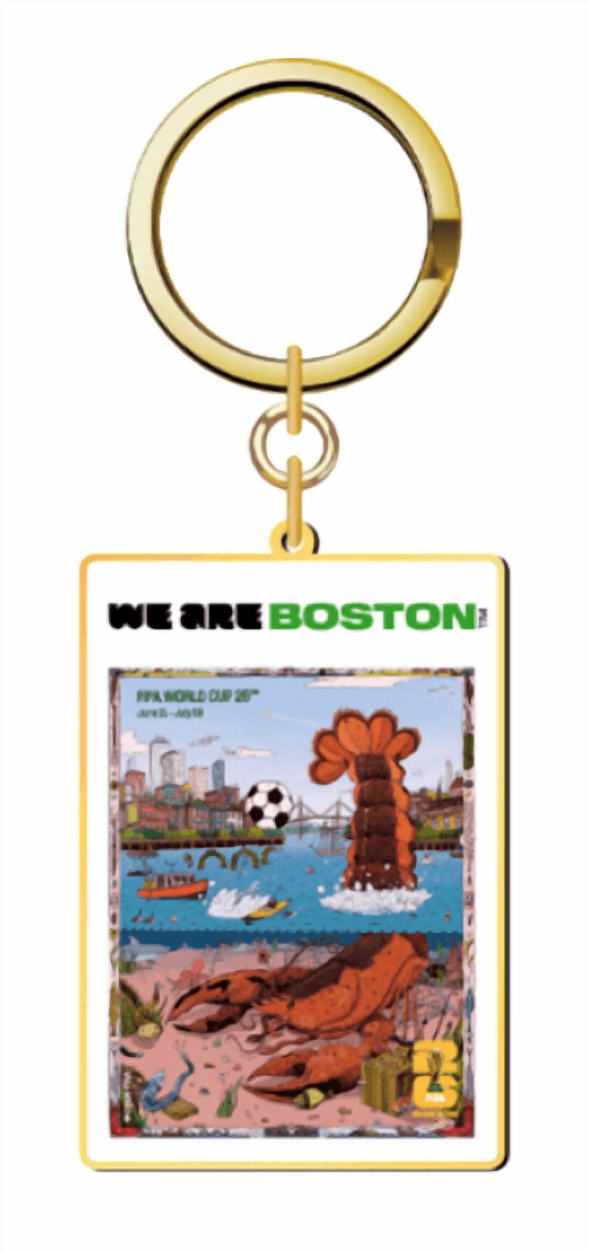 FIFA World Cup 2026 Host City Soccer Poster Keychain - Boston