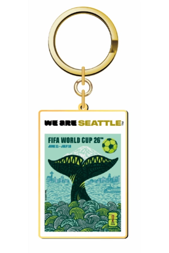 FIFA World Cup 2026 Host City Soccer Poster Keychain - Seattle