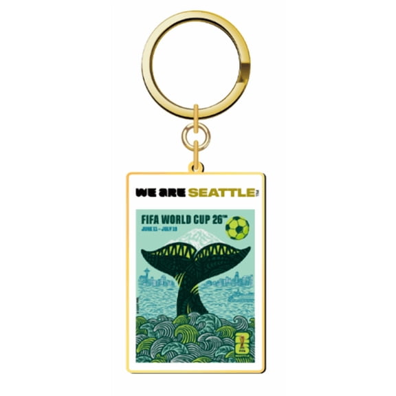 FIFA World Cup 2026 Host City Soccer Poster Keychain - Seattle