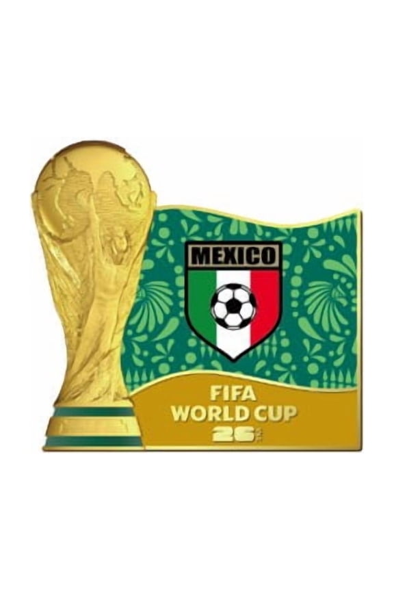 World Cup 2026 2.5D Trophy Pin with Country Flag - Mexico